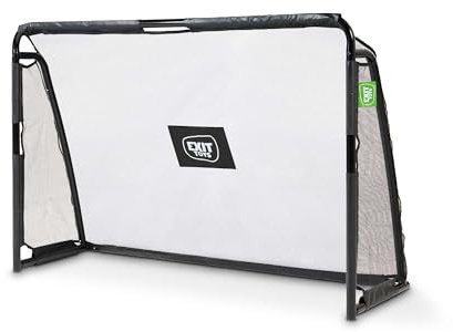 EXIT Toys Maestro Stahl-Fußballtor - Mit Trainingsschirm - Inklusive Solides Verankerungssystem - Fußballtor für Kinder - Für den Garten - Trainiere Deine Fußballfertigkeiten - 180x120cm - Schwarz
