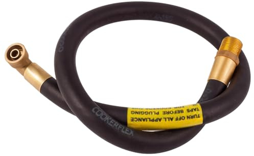 Tuyau de gaz avec raccord coudé pour cuisinière - 0,9 m x 3/8