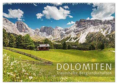 Dolomiten - Traumhafte Berglandschaften (Wandkalender 2026 DIN A2 quer), CALVENDO Monatskalender: Natur pur in den Dolomiten! Eine idyllische ... Seen lädt zum Wandern ein. (CALVENDO Natur)