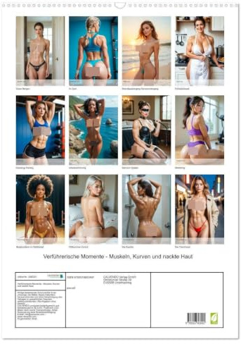 Verführerische Momente - Muskeln, Kurven und nackte Haut (Wandkalender 2026 DIN A2 hoch), CALVENDO Monatskalender: Erotik-Kalender mit muskulösen ... stark, unwiderstehlich. (CALVENDO Erotik)