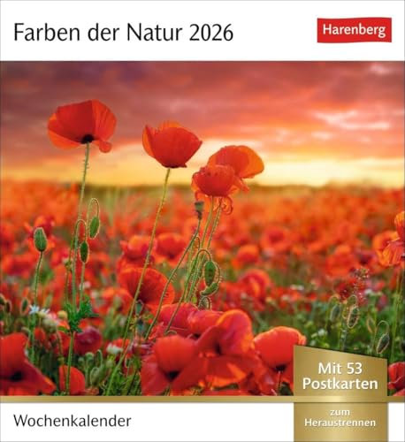 Farben der Natur Postkartenkalender 2026 - Wochenkalender mit 53 Postkarten: Farbenprächtige Naturaufnahmen in einem Fotokalender im Postkartenformat. Tischkalender zum Aufstellen mit 53 Postkarten