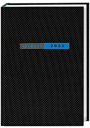 Terminer A6, Struktur schwarz Kalender 2021