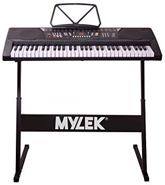 MYLEK Electronic Keyboard 61 Key Musical Interactive Teaching Piano with Z Stand and Book Stand - Children, Beginners & Intermediate Enthusiasts