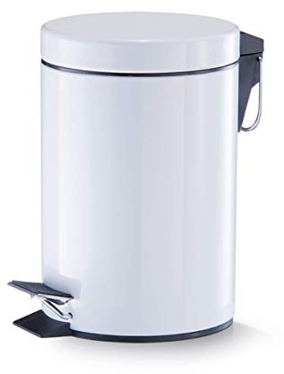Zeller 18208 Treteimer, 3 Liter, Metall, ø17 x 26.5 cm, weiß