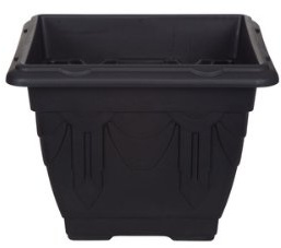Whitefurze G02046 30cm Square Venetian Planter - Black