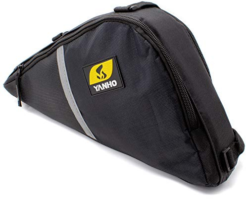 AKORD Unisex Adult Bike Bicycle Cycle Frame Zipped Bag – Triangle Corner Storage Pouch with Zipper, 36cm, Black