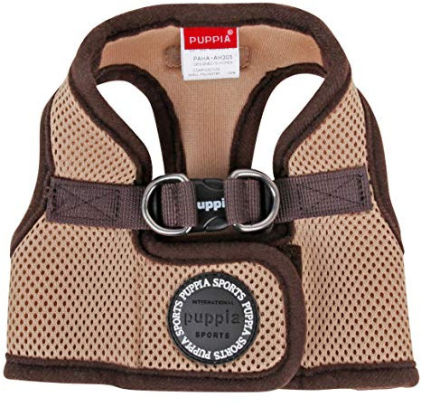 Puppia Harnais pour Petit et Moyen Chien - Convient aux Chiots - Anti Traction, Beige, S