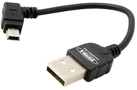 System-S Mini USB Kabel Winkelstecker 90 Grad gewinkelt Adapter Datenkabel Ladekabel, 10 cm