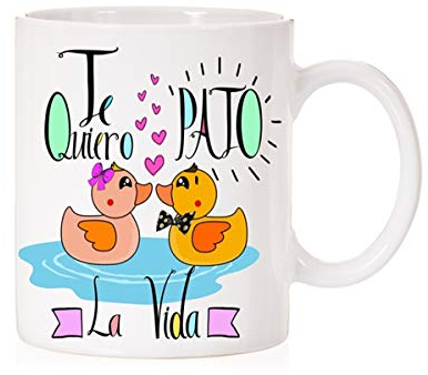 MardeTé Taza Te Quiero PATÓ la Vida. Taza Muy Divertida de Pato para Enamorados Divertido.