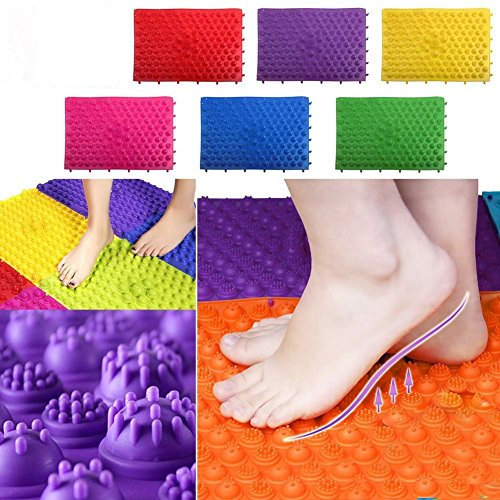 Gymnastik-Matten, 2PCS Massage-Fuß-Matten-Übungs-Matten, Nebenwirkungs-freie Akupressurmatten für Verbesserung der Gesundheit, simulieren Blutkreislauf und Sauerstoff-Fluss (blau)