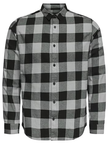 Only & Sons NOS Onsgudmund LS Checked Shirt Noos Camicia, Grigio (Griffin Griffin), X-Large Uomo