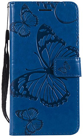 DENDICO Cover per Galaxy J5 2016, Pelle Portafoglio Custodia per Samsung Galaxy J5 2016 Custodia a Libro con Funzione di appoggio e Porta Carte di Credito - Blu