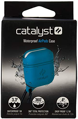 Catalyst Wasserfeste Hülle AirPods 1 / AirPods 2 Glacier Blue - Wasserdicht, mit Karabiner, Stoßfest, Sturzsicher - Blau