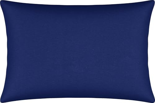 Erwin Müller Kissenbezug, Kissenhülle Single-Jersey Murnau - dunkelblau Größe 50x70 cm - bügelfrei, strapazierstark, elastisch, mit Reißverschluss