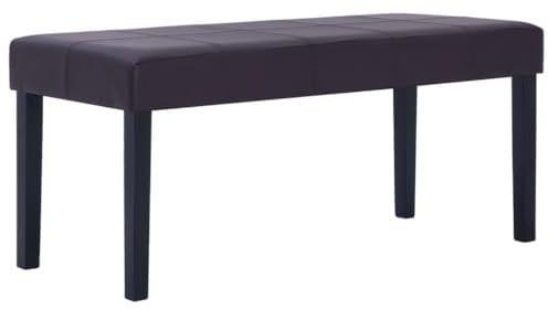 vidaXL Sitzbank Polsterbank Flurbank Lederbank Bank Betthocker Beistellbank Garderobenbank Wohnzimmer Flur 106cm Braun Kunstleder Holzrahmen