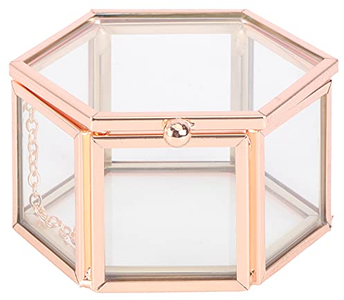 Holibanna Scatola esagono di visualizzazione per anelli, portagioielli, portaregalo, antitarnish in e lega geometrica (1 pezzo)…