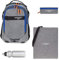 Schulrucksack 4 Teile Set Elephant Hero Signature Jungen Mädchen Rucksack Sportbeutel Mäppchen Flasche 12723 (Two Tone Grey-Blue (grau-blau))