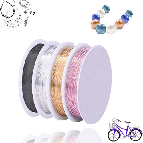 Alambre de Joyería, 6 Rollo Alambre para Bisuteria, Alambre Bisuteria Plata para la Fabricación de Joyas, Artesanías, Abalorios, Artesanías de Alambre, Floristería, Fabricación de Modelos