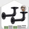 HOMGEN 2Pack Pipe Shelf Brackets Industrial Pipe Floating Shelf Brackets Withstand 25KG Heavy Duty Shelf Brackets with Screw Accessories Iron Wall Brackets for Bookshelf Scaffolding Board (15 X 8 cm)