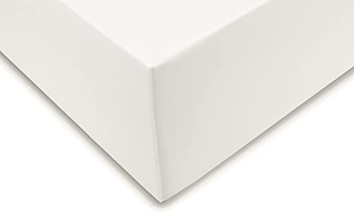 Heckett and Lane Spannlaken Zo!Home 1 Spannbettlaken 160 x 200 cm 100% Baumwolle Satin Off-White