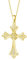 FANCIME Damen Halskette mit Gotik Kreuz Anhänger Kette aus 925 Sterling Silber Gelbgold Plattiert mit Funkelnde Zirkonia Schmuck für Frauen Kinder - Verstellbar Kettenlänge: 40 + 5 cm