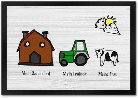 trendaffe - Mein Bauernhof Mein Traktor Meine Frau Fußmatte