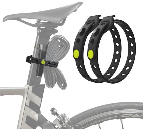 BONE Bike Strap Lite (2er-Pack) – Verstellbarer Fahrrad-Radstabilisator, Kratzfreie Silikon-Befestigungsbänder zur Aufbewahrung, MTB-Rahmenträger für Schlauch, Schnellmontage Fahrrad-Zubehör (2 Stück)