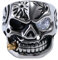 OIDEA Herren Ring Schädel Totenkopf: Herrenring mit weiß Strass Zirkonia aus hochwertige Edelstahl Skull Punk Rock Siegelring Geschenk für Männer Junge Vater Freund Größe 62