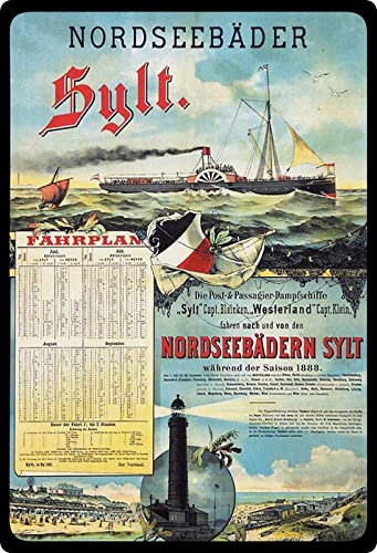 Metall Schild 20x30cm Urlaub Nordsee Bäder Sylt Blechschild