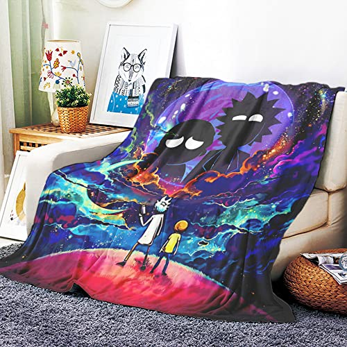 VOZMIO Ricky Morti Hochwertige Warme Weiche Flanell Plüsch Auf Der Schlafsofa Decke Geeignet Für Klimaanlage Decke Nap Decke (150x200cm (60x80in))