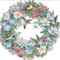 OWN4B Kreuzstich Stickpackungen Vorgedruckt, Blumen Kranz und Kolibri Bilder 11CT 14,2x14,2 Zoll DIY Stickpackung Set