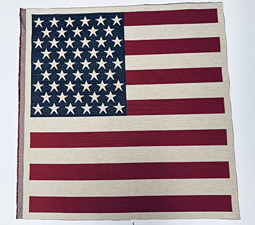 Große USA Amerika Sterne und Streifen Flagge Retro Leinenoptik Schwerer Jacquard Gobelin Polsterung Baumwolle Kissen Panel Stoff 70x70cm