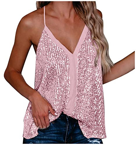 Tank Tops Damen Damen Bauchtanz Kostüm BH Oberteil mit Pailletten Perlen Schmetterling Träger Top Halfter Crop Top Belly Dance Tanzkleidung (Orange, Freesize)