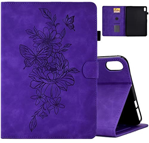 MOKASE Funda para iPad Mini 2021 6ª Generación 8,3 Pulgadas, Ante Piel Multi-Angulo Folio Soporte Caso, Automático Estela/Sueño con Portalápices & Cartas Ranuras para 8.3 iPad Mini 6 2021, Purple