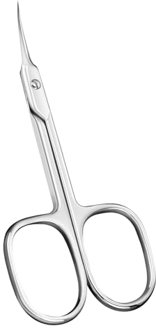 ANRUI Ciseaux à Cuticules Professionnels en Acier Inoxydable, Lame Incurvée Extra Tranchant, Extra Fine, Ciseaux Cuticules de Precision pour Peaux Mortes, Cuticules