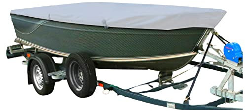 NAVA GROUP, Bootsabdeckung Persenning, Abdeckplane für Fischerboot, Bootsplane, Polyestermaterial, Schadenresistent, Wasserdicht, Wetterschutz, Bootslänge: 390-420 cm, 210 g/m2