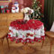 Weihnachten Tischdecke Rund Weihnachtstischdecke Rot 150cm Abwaschbar Polyester Tischdecke für Weihnachtsessen Deko Party Küchendekoration (Rot 2)