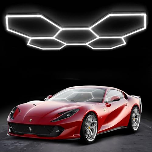 MODERN Hexagon Garage Lights,25 Pack 216W 25920LM High Brightness Hexagon Garage LED Lights for Garage, Shopping Mall, Workshop and Car Detailing Shop etc. … … …
