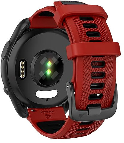 OVERSTEP Kompatibel für Forerunner 265 Armband, 22mm Ersatzarmband aus weichem Silikon für Garmin Venu 2/Vivoactive 4/Forerunner 255/Huawei Watch GT2/Ticwatch Pro S2/E2