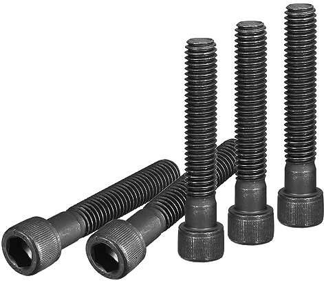 DTGN 5/16-18x1-3/4 Tornillo de Cabeza Hexagonal - 10 Unidades - para Sujetar Muebles - Tornillos de Cabeza Redonda de Acero al Carbono 12.9 con Cabeza Hexagonal - Negro