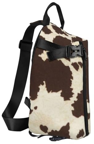 DENMER African National Patterns Crossbody Rucksack, Umhängetasche, Wochenende Outdoor Wandern Rucksack, Kuhfell-Aufdruck, One size