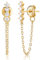 Jenosy 18K Vergoldet Ohrstecker Ohrringe Ketten Bolzen mit Cubic Zirconia Ohrringe Gold Hängend Ohringe Kette Hypoallergene Modeschmuck für Frauen
