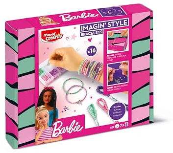Maped CREATIV - Schmuck-Bastel-Set IMAGINE'STYLE BARBIE - angeleitetes Weben zur Herstellung von Schmuck - Aktivität zur Herstellung von 16 gewebten Armbändern, Perlen, Charms - für Kinder ab 7 Jahren