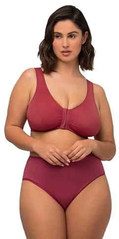 Ulla Popken Damen Bustier, Vorderverschluss 689668 BH, graublau, 95 C/D