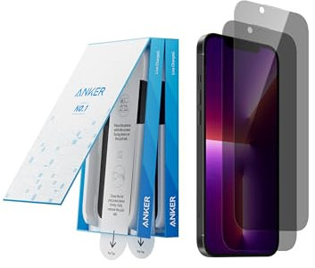 Anker 2 Pack for iPhone 13 Pro Max/14 Plus Privacy Screen Protector, Anti-Spy HD Tempered-Glass Privacy Screen Protector, Easy Installation Exclusively for iPhone 13 Pro Max/14 Plus(2-Pack)