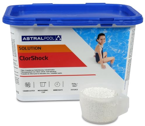 Astral Pool Rapid Chlor Plus 1kg - Schnelllösliches Chlor - Granulat für Schockbehandlung und Schnelldesinfektion