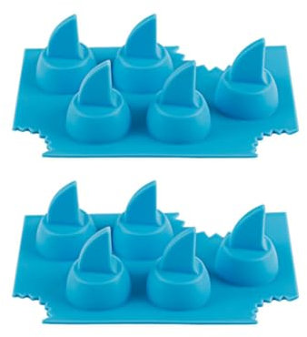 Begchy 2 stampi per cubetti di ghiaccio in silicone a forma di di squalo, per congelatore, fai da te, a forma di di squalo, come regalo per amanti della hail,