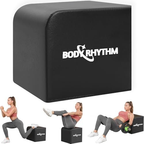 BODYRHYTHM Multifunktionale Ganzkörper-Workout-Box für Hüftschub, Gesäßbrücke, Boxspring-Training, Hip Thrust Bench Booty Workout Box Plattform