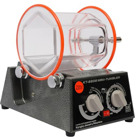 Schmuck Tumbler Poliermaschine 3KG Trommel Rotations Poliermaschine,Kugelmühle Trommel Polierer 5 Geschwindigkeiten mit Timer Polisher, Poliertrommel Jewelry Polieren mit Glasfass 220v