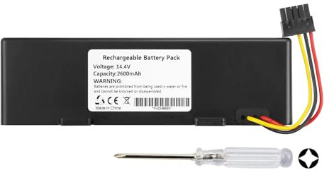 K KYUER 2600mAh Replacement Aspirapolvere Batteria per Xiaomi Mi Robot STYTJ02YM Xiaomi Mop/Mop 2s/ Mop Pro/Mijia STYJ02YM Robot Vacuum Cleaner with Tool MH1-4S1P-SC 14.4V